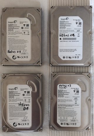 Lote 4 discos duros SATA 3,5" 2×500 GB + 2×250 GB