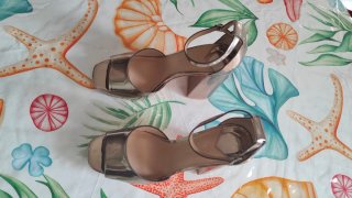 Sandalias Stradivarius Tacon Bronce Metalizado