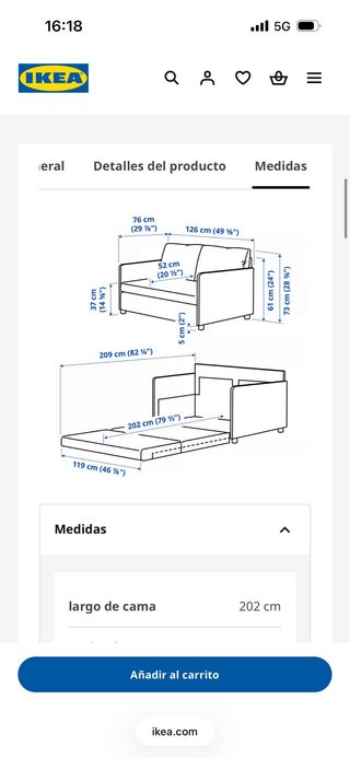 Sofá Cama 2 Plazas Ikea
