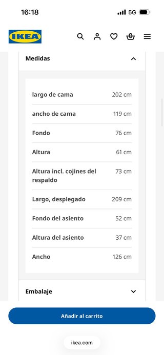 Sofá Cama 2 Plazas Ikea