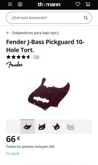 Golpeador Fender Jazz Bass Tortoise