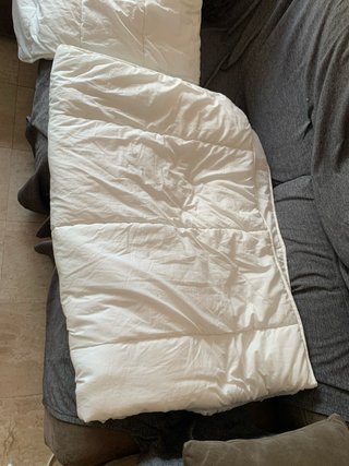 Edredón blanco de tela 150cm x 200cm