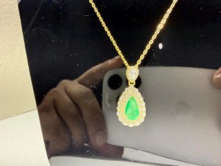 Colgante de plata S925 con Esmeralda
