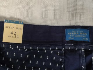 Pantalón Sfera Stretch Hombre Azul T42 nuevo