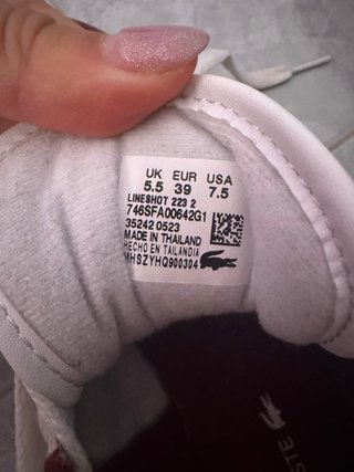 Zapatillas Lacoste Tennis Blancas y Rojas