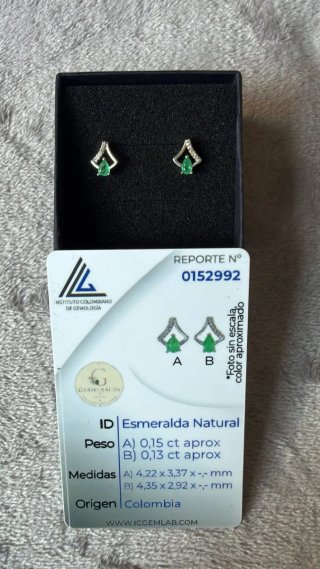 Pendientes de Plata con Esmeralda