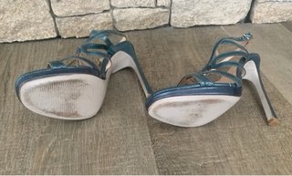 Sandalias TIFFI piel tacón verde