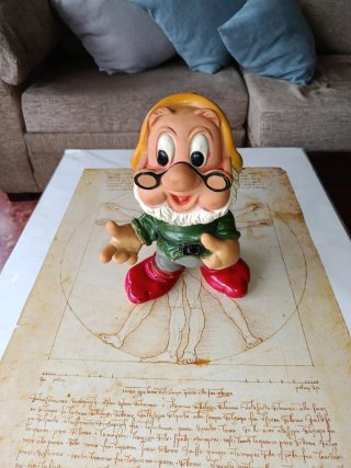 Muñeco Goma Enanito Sabio Antiguo