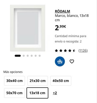 Marcos de fotos blancos IKEA 13x18 (2 unidades)
