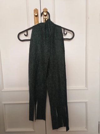 Jersey verde/negro de lana + DETALLE - Mujer - T.Ú