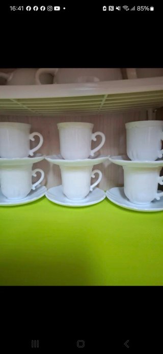 Juego de 6 Tazas de Café con Plato