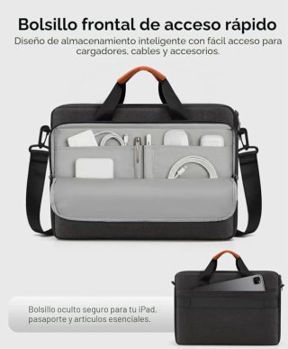 Maletín para portátil negro