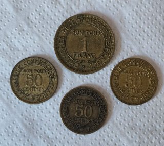 Lote de 4 Monedas Antiguas Francia