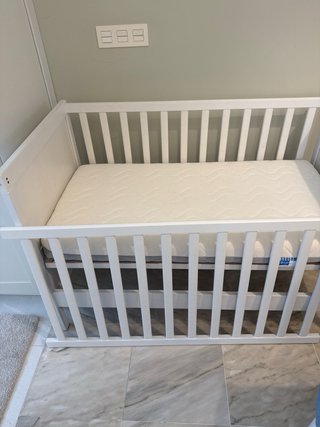 Cuna Ikea Blanca con Colchón Ecus