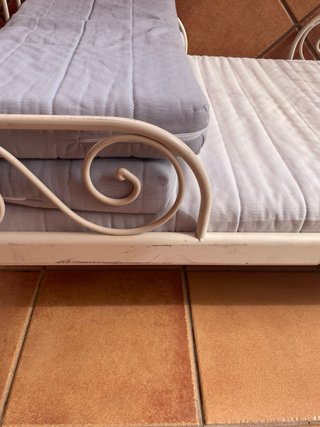 Cama Extensible de Metal Blanca 80x175 max