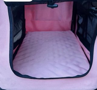 Carrito para perros rosa y blanco