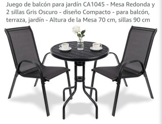 OFERTA.Mesa Redonda y 2 Sillas Balcón/Jardín.