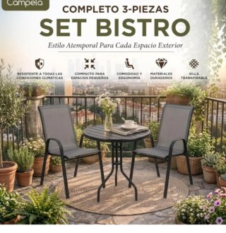 OFERTA.Mesa Redonda y 2 Sillas Balcón/Jardín.