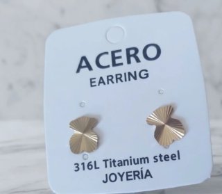 Pendientes Oso Acero Dorado