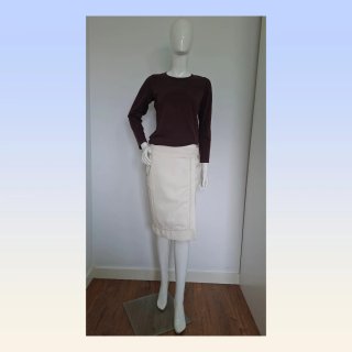 Falda Adolfo Dominguez Beige T42 cruzada