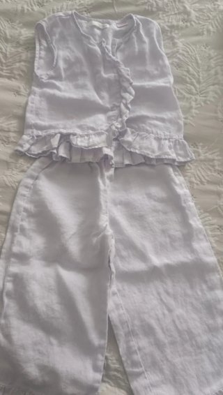Conjunto Zara Calça e Top com Folhos