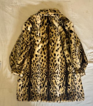 Abrigo de Piel Real Leopardo Vintage XL