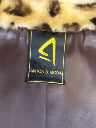 Abrigo de Piel Real Leopardo Vintage XL