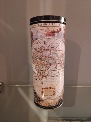 Lata Metálica decorativa con Mapa Antiguo