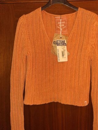 Jersey canalé naranja talla M
