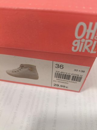 Zapatillas altas Oh! Girl talla 36 con purpurina
