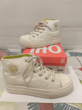 Zapatillas altas Oh! Girl talla 36 con purpurina