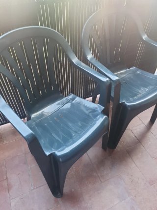 2 Sillas de Jardín de Plástico Verde