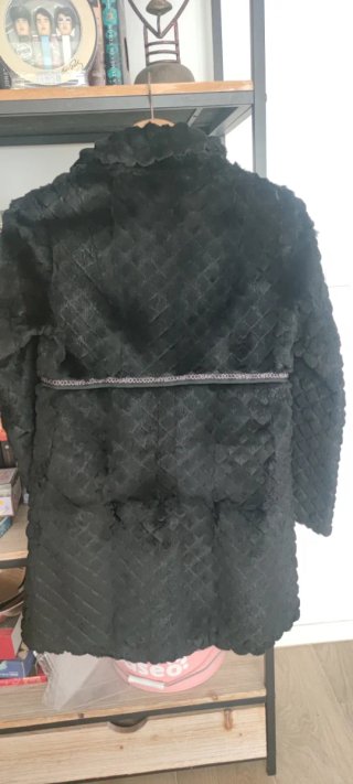 Abrigo de Pelo Roccobarocco Negro Talla 40