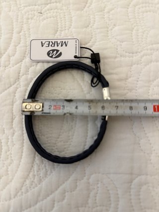 Pulsera Marea Cuero Azul y Plata