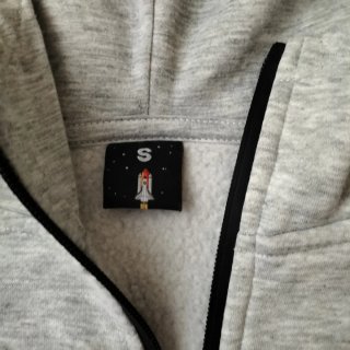 Sudadera NASA Gris con Capucha y Cremallera