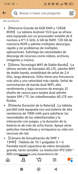 Tablet Zonmai V10 10.1 6GB/128GB Gris