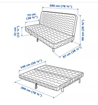 Sofá Cama 3 Plazas Muelles Blanco Nyhamn