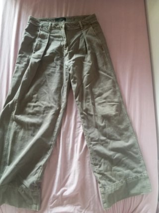 Pantalón ancho marrón/gris T.38