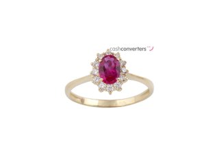 anillo oro 18k con piedra con circonita