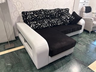 Chaiselonge 245x170cm polipiel gris y tela rustika