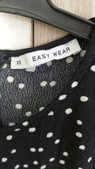 Vestido Easy Wear lunares negro y blanco talla XS