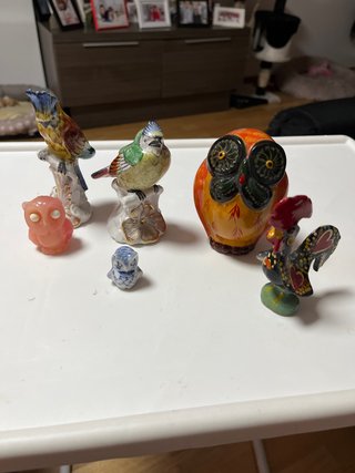 Set di figure di uccelli e gufi