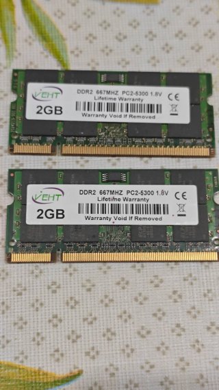 2 Módulos Memoria RAM DDR2 2GB VEHT