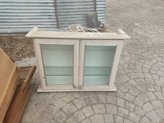 Mueble Vitrina Colgante Madera y Cristal