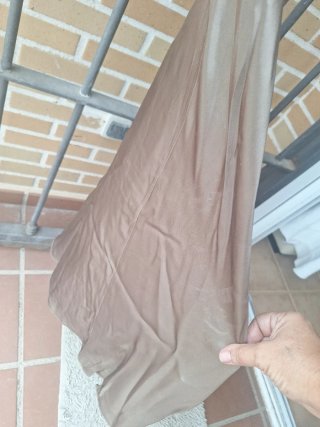Vestido lencero de raso marrón