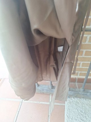 Vestido lencero de raso marrón