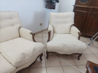 Divano e poltrone classico in tessuto beige