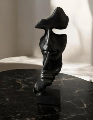 Scultura decorativa volto nero astratta casa house