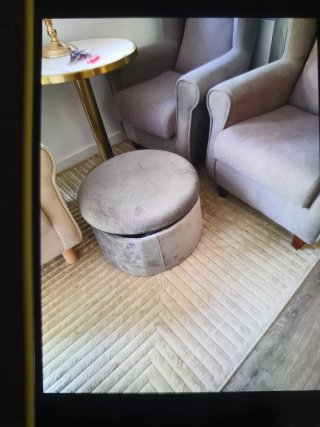 Alfombra Beige con Diseño Geométrico