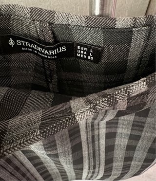 Falda pantalón cuadros gris y negro